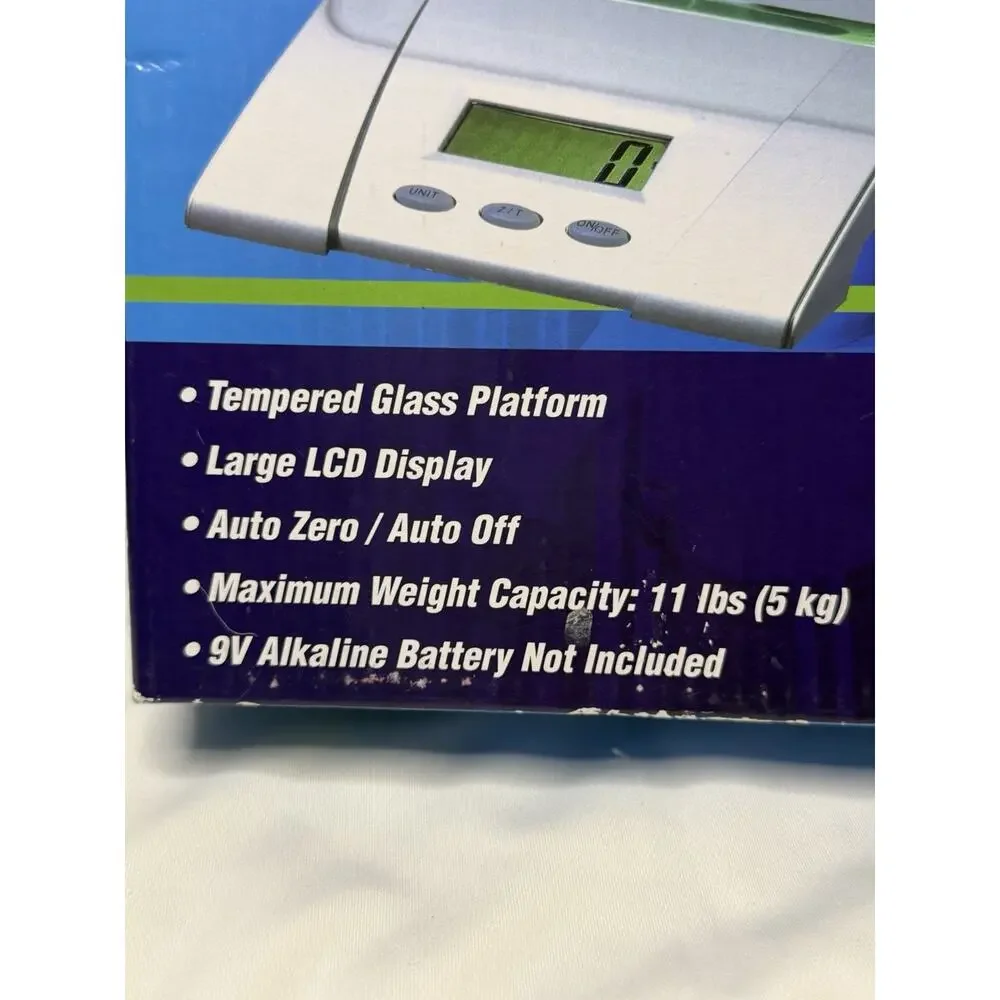 Fit 4 Life Electronic Kitchen Scale Digital Tempered Glass LCD Display 11 lbs